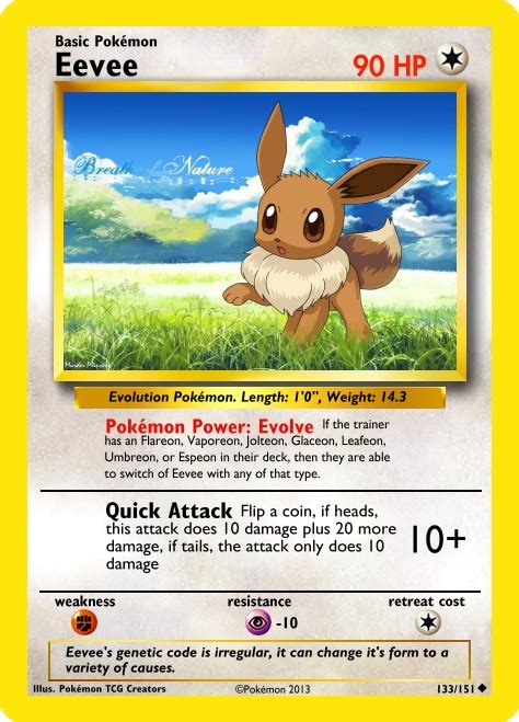 Eevee Pokemon Card by AFellowAdventurer on DeviantArt