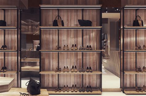 High-end Wood Decoration Style Shoe Store Interior Design