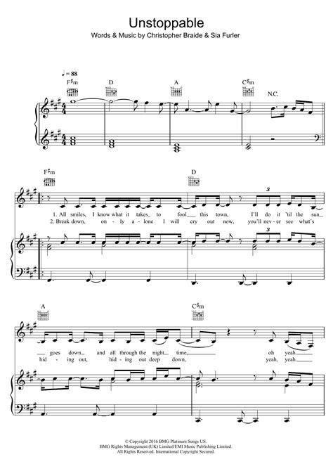 Sia - Unstoppable at Stanton's Sheet Music