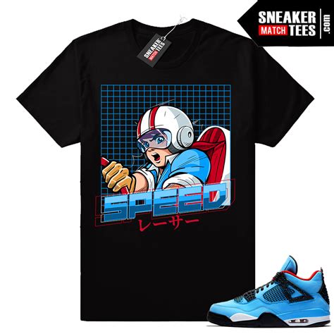 Jordan 4 Cactus Jack Matching shirt outfit • Speed Racer • Black tee ...