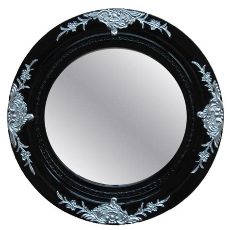 Traditional Glossy Black Decorative Round Framed Mirror - Free Shipping Today - Overstock.com ...