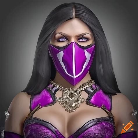 Detailed medieval art of mileena from mortal kombat