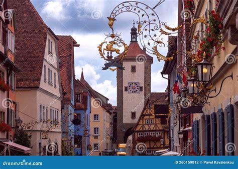 Rothenburg Ob Der Tauber. the Old Famous Medieval Town on a Sunny Day. Stock Photo - Image of ...