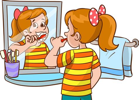 child brushing his teeth cartoon vector | Tooth cartoon, Cartoons ...