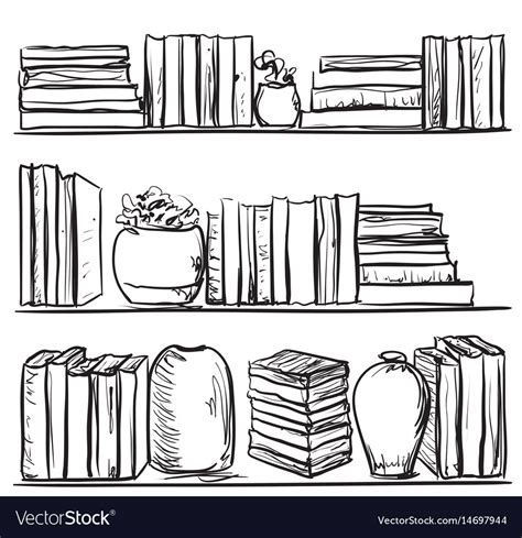 hand drawn bookshelf - Buscar con Google | Dibujos, Bordado, Costura