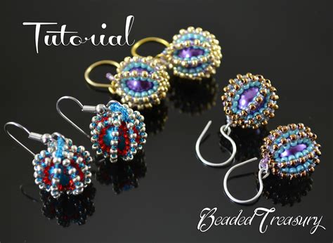 BEADED DELIGHTS - beadwoven earrings tutorial / Beading tutorial / Earring pattern / Beaded bead ...