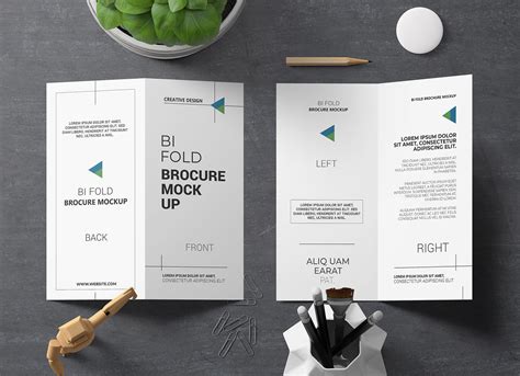 2 Fold Brochure Mockup | MockupsCreative.com