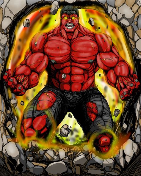 #Red #Hulk #Fan #Art. (Hulk color variant) By: Tenguscribe. ÅWESOMENESS ...