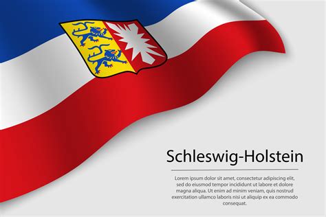 Wave flag of Schleswig-Holstein is a state of Germany. Banner or ...