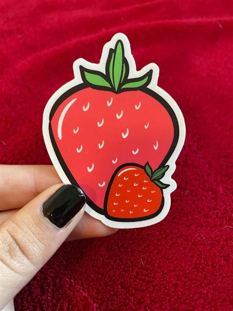 Strawberries Sticker Strawberry Sticker Fruit Sticker | Etsy