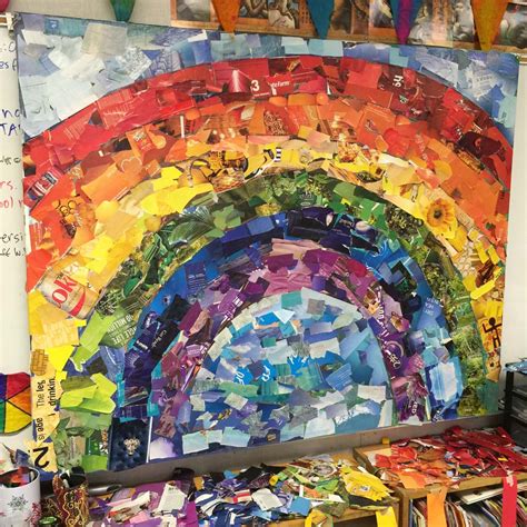 Giant Rainbow Collage - Art Projects for Kids