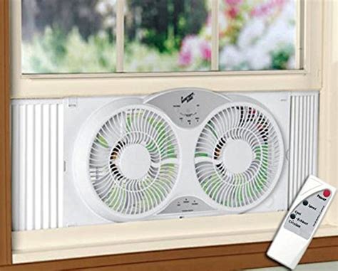 Portable Twin 9" Reversible Window Fan with Remote Control ...