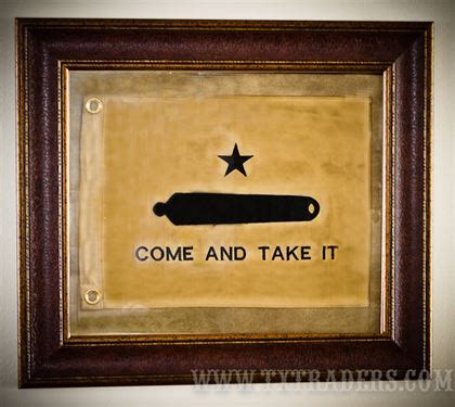 Framed Texas Battle Flag - Battle at Gonzales Come and Take It