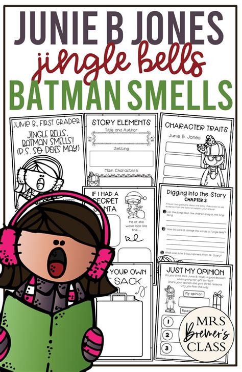 an image of a batman smells book with the title, june b jones jingle bells