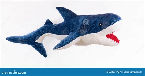 Plush Blue Shark Isolated on White Stock Image - Image of plush, white: 278691727