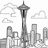 Colorful Seattle Space Needle Coloring Page 53094 42006 sketch template