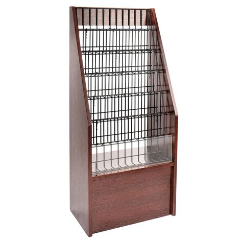 AdirOffice Wooden Free Standing 6 Tier Cascade Literature Display Magazine Rack, Mahogany ...