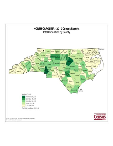 North Carolina County Population Map Free Download