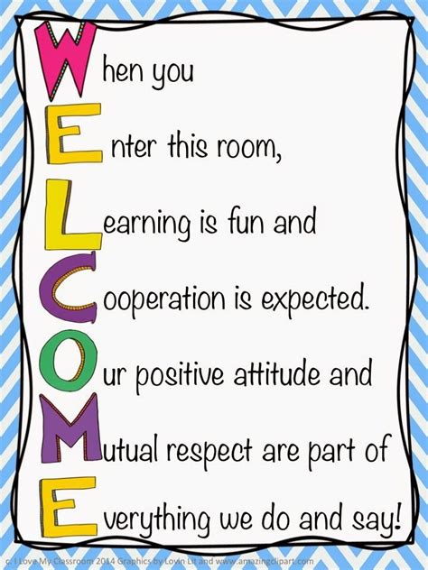 I Love My Classroom: Welcome Door Sign | Classroom rules poster, Classroom rules, English classroom