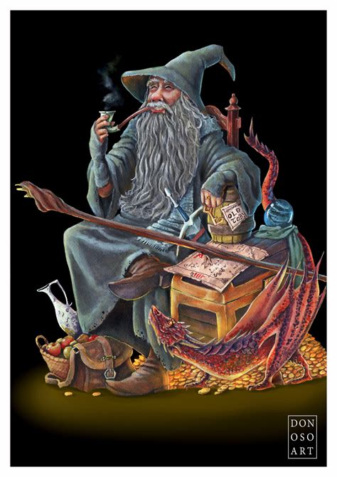 Gandalf el gris - Donoso Art Gallery Gandalf Ilustración Illustration