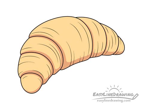 How to Draw a Croissant Step by Step - EasyLineDrawing