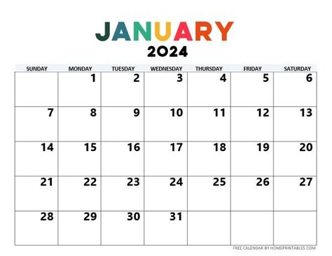 Free Printable January 2024 Calendars - 21 Stylish Templates!