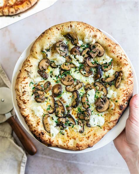 Mushroom Pizza with Fresh Herbs – A Couple Cooks