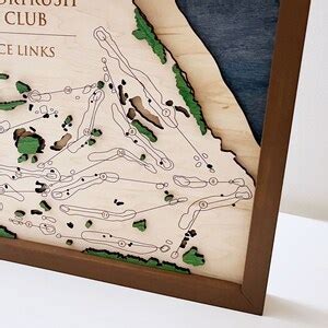 Royal Portrush Golf Club Golf Course Map Layered Wood Golf Course ...