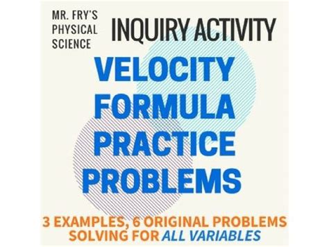 Velocity Formula Practice Problems | Teaching Resources