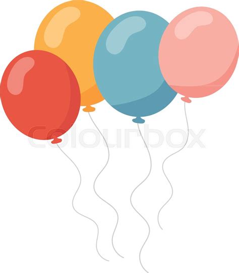 Bunch of balloons in cartoon flat ... | Stock vector | Colourbox