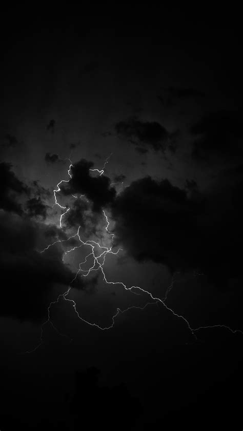 Download wallpaper 1946x3452 lightning, clouds, bw hd background