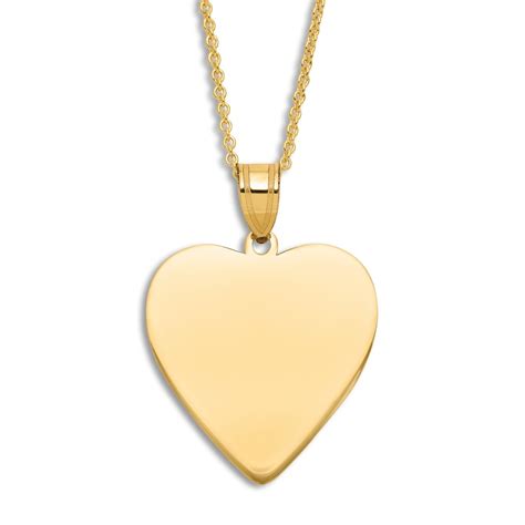 Engravable Heart Necklace 14K Yellow Gold 16" to 18" Adjustable | Jared