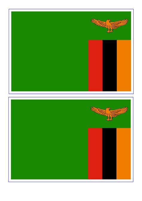 免费 Zambia Printable Flag template | 样本文件在 allbusinesstemplates.com