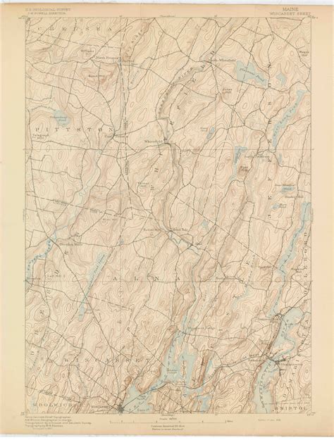 Wiscasset, Maine 1893 (1893) USGS Old Topo Map 15x15 Quad - OLD MAPS