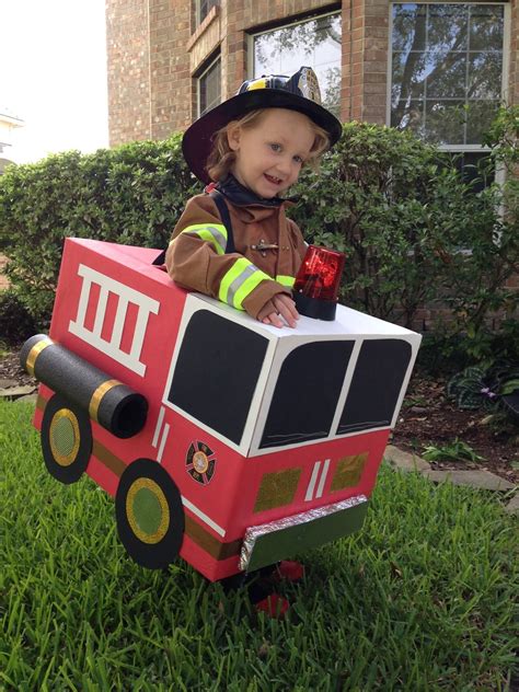 Diy firefighter costume how to make a fire truck – Artofit