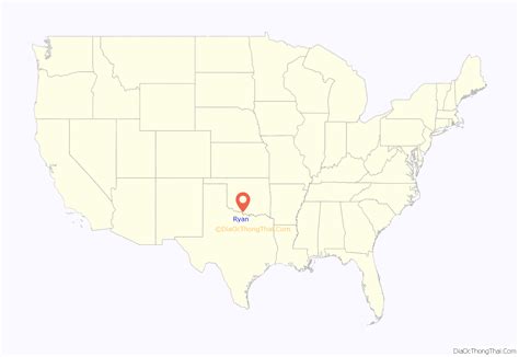 Map of Ryan town, Oklahoma - Thong Thai Real