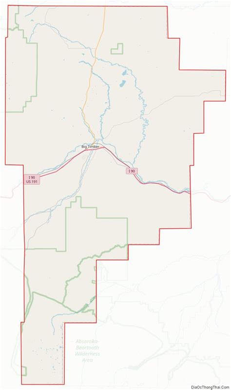 Map of Sweet Grass County, Montana - Thong Thai Real