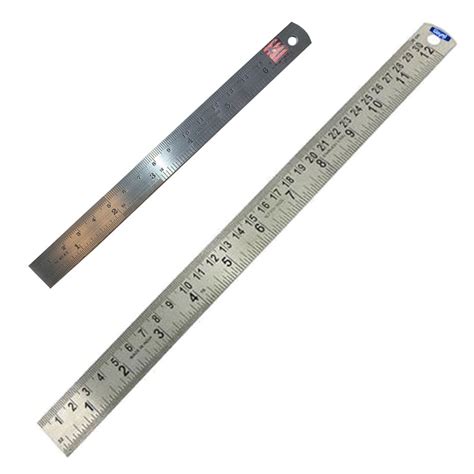 12” and 6” Ruler Set Stainless Steel Metal Straight Ruler Scale Double Sided - Walmart.com