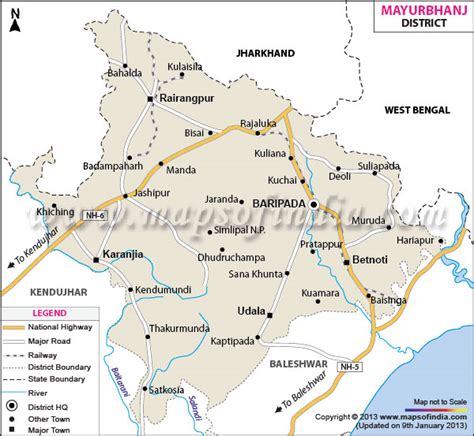 Mayurbhanj District Map