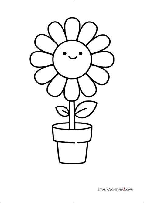 Cute Flower Coloring Pages - 2 Free Coloring Sheets (2021) | Cute coloring pages, Sunflower ...