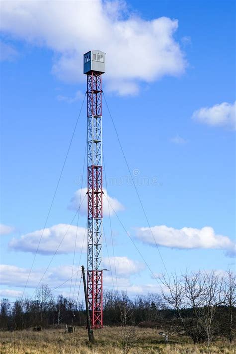 High Fire Observation Tower In Rural Area For Fire Watch Stock Image ...