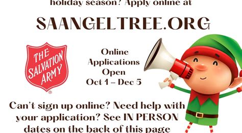 Salvation Army Angel Tree online applications open through December 5