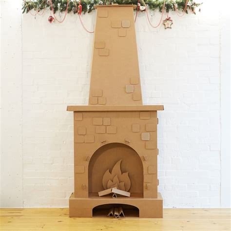 New Christmas Cardboard Fireplace Decoration Standee with Logs Flames. Cardboard Fireplace ...