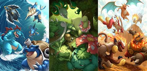 Pokemon Starters 1st Gen Wallpaper