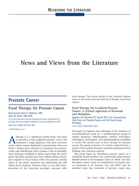 (PDF) Focal Therapy for Prostate Cancer