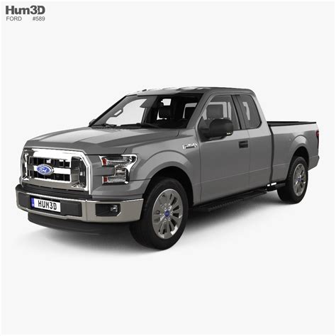 Ford F-150 Super Cab XL with HQ interior and engine 2017 3D model - Download Pickup on 3DModels.org