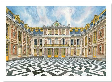 Palace of Versailles | illustration | Building art, Architecture ...