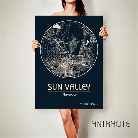 SUN VALLEY Nevada CANVAS Map Sun Valley Nevada by ArchTravel