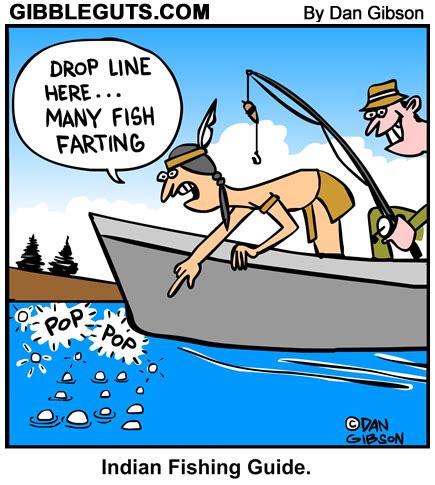 Fishing cartoon from Gibbleguts. Funny cartoon by cartoonist Dan Gibson