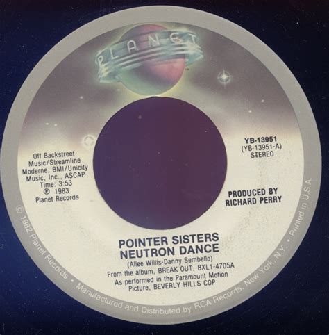 Pointer Sisters – Neutron Dance – Vinyl (Monarch Pressing, 7", 45 RPM, Single), 1984 [r1540387 ...